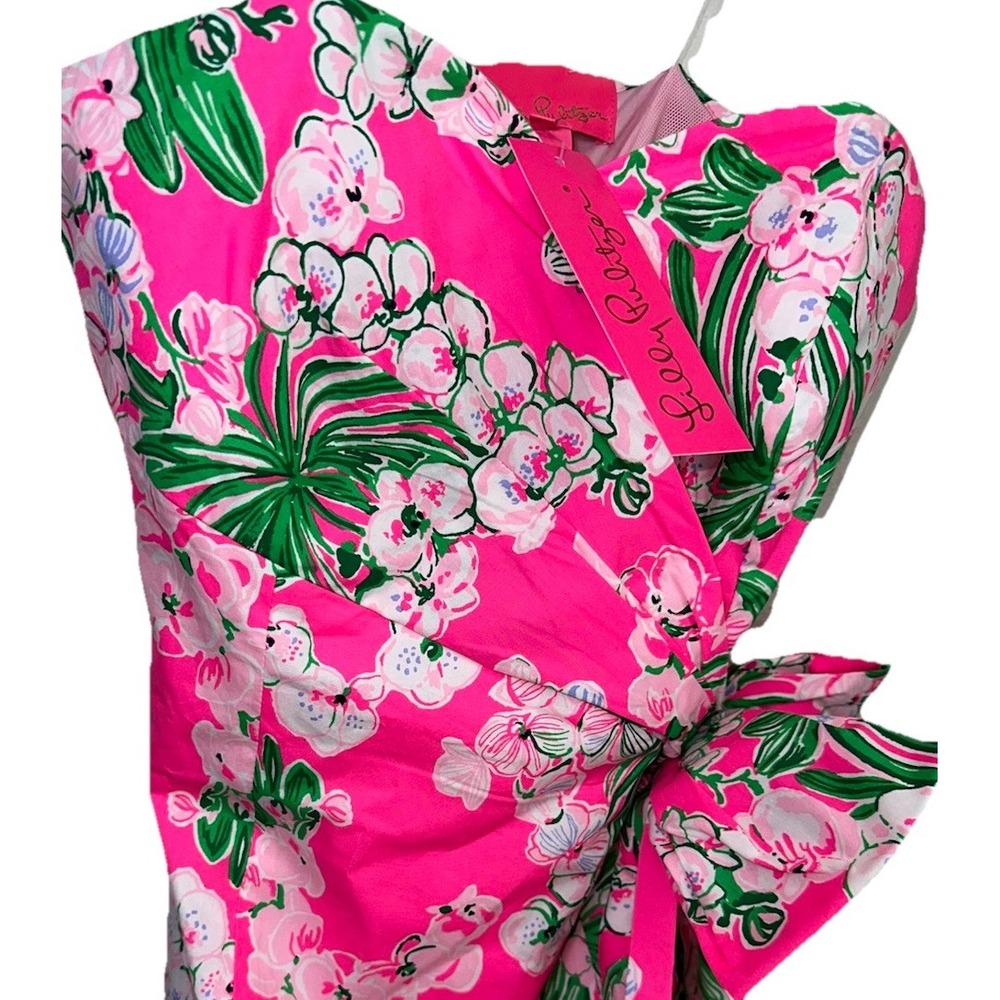 New‎ Lilly Pulitzer Stela Strapless Stretch Bow Dress Roxie Pink Worth A Look - Picture 1 of 9